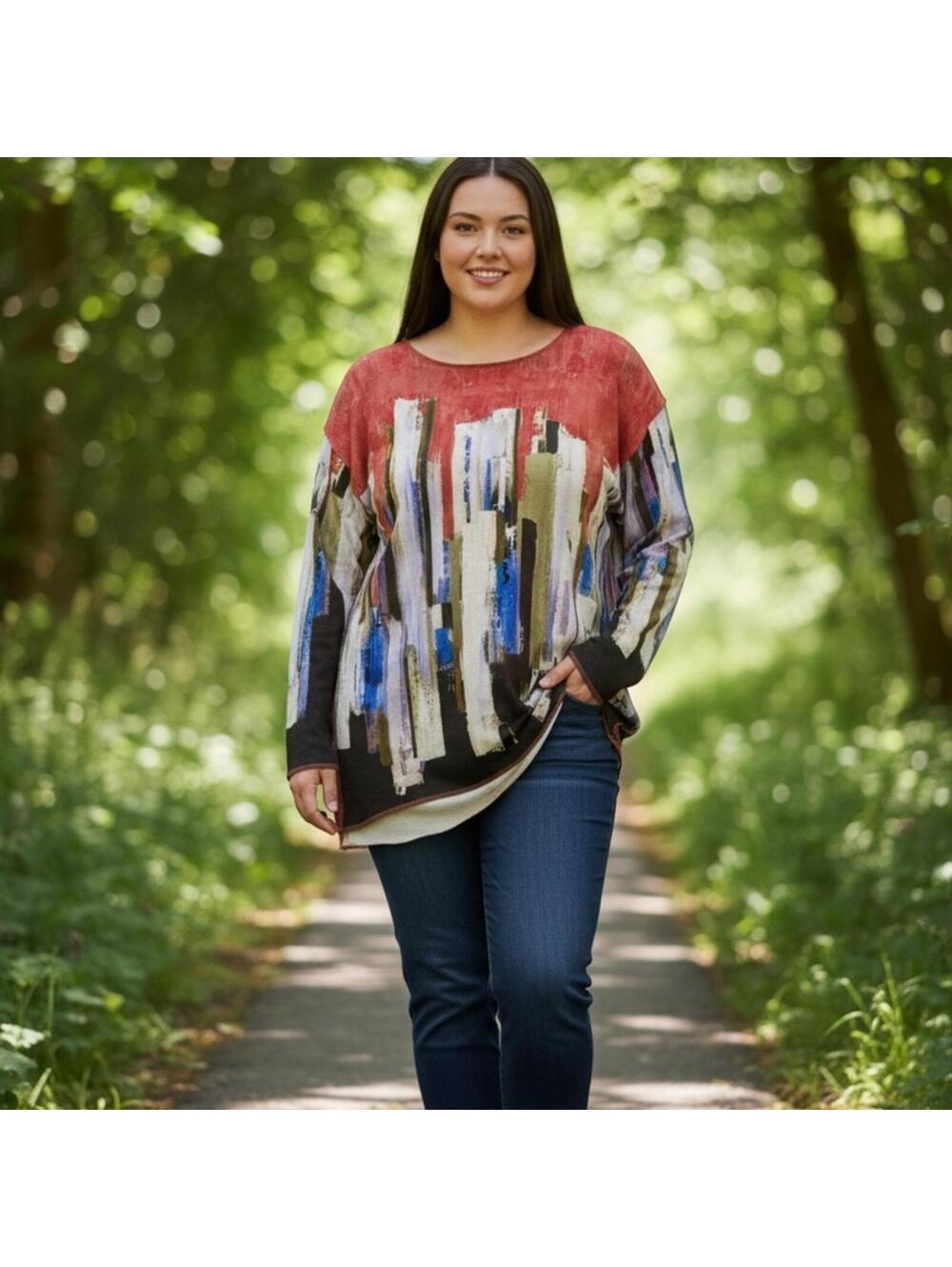 Multicolor Long Sleeve Women's Top